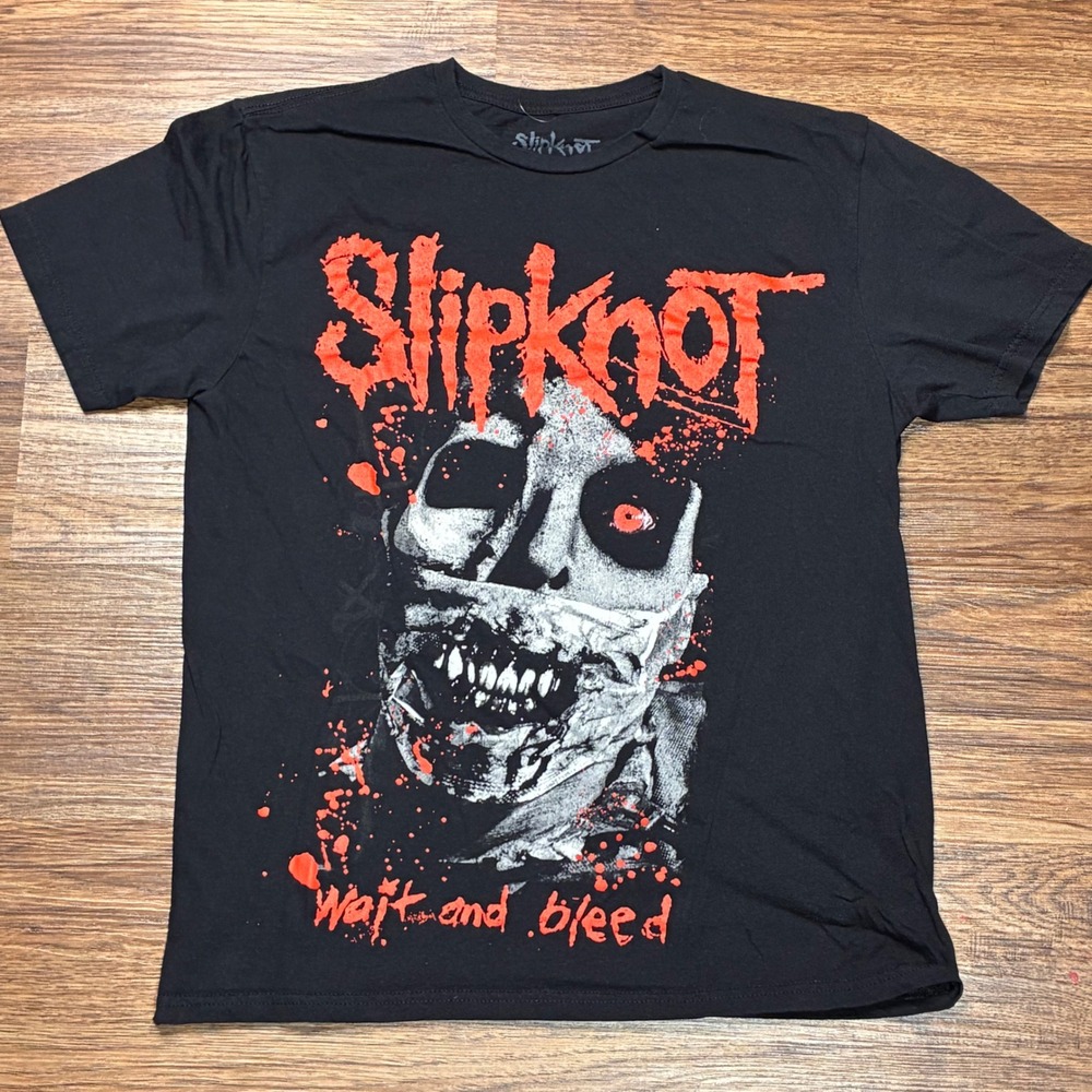 Slipknot Wait and Bleed Skull Graphic T-Shirt Men's Large Black 2023 Band Tee